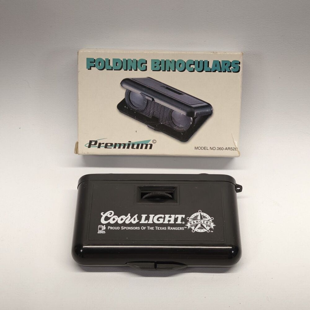 Coors Light Texas Rangers Folding Binoculars 3x25 Premium Promo MLB Beer w Box